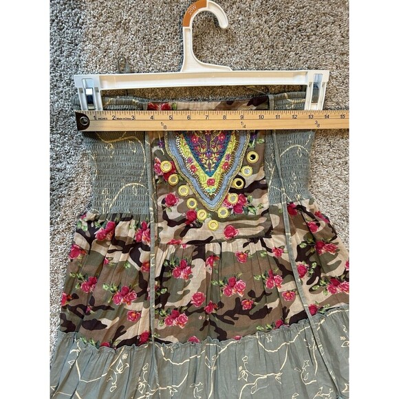 Boston Proper Floral Boho Maxi Tube Resort Smocked Top Dress Small Colorful - Picture 10 of 11